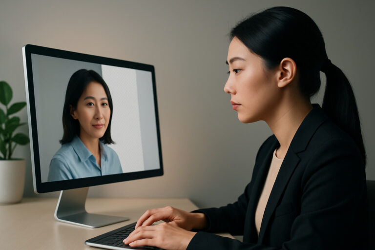 Remove.bg安全性を確認する女性
